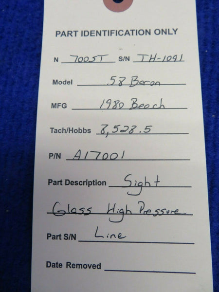 Beech 58 Baron Sight Glass High Pressure Line P/N A17001 (0422-343)