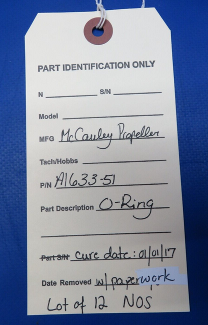 McCauley Propeller O-Ring w/ Paperwork P/N A1633-51 LOT OF 12 NOS (0523-260)