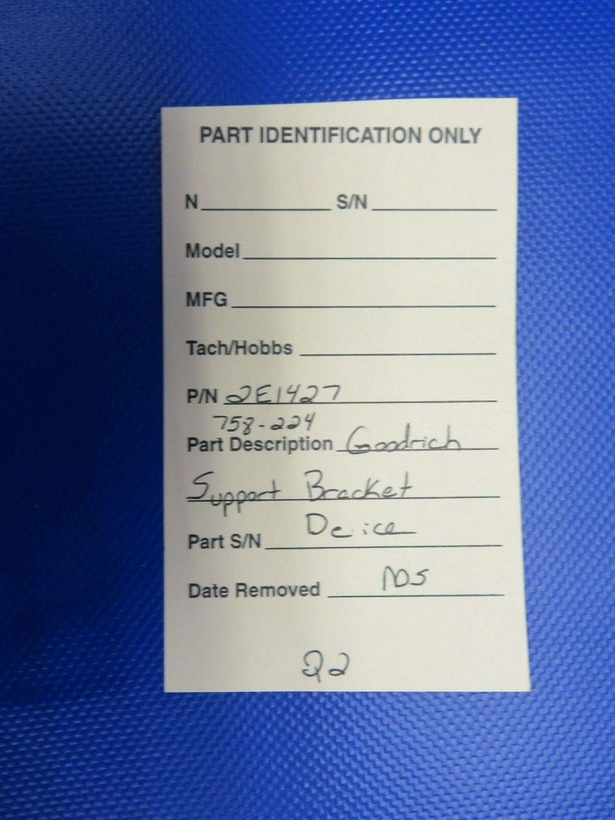 Goodrich De Ice Brush Support Bracket P/N 2E1427 NOS (1120-170)