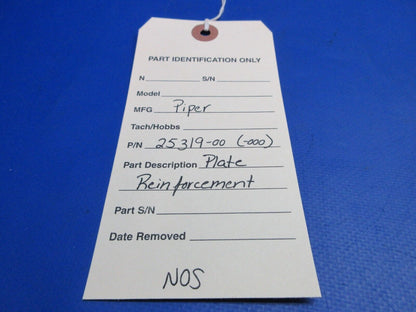 Piper Plate Reinforcement P/N 25319-00, 25319-000 NOS (0523-493)