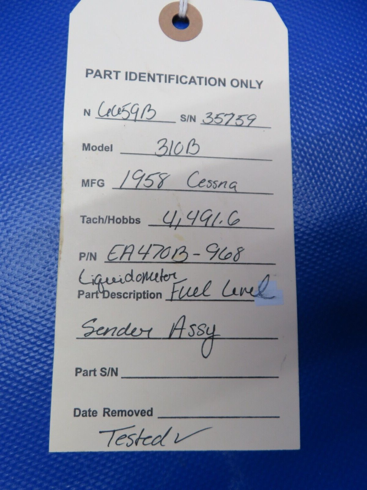 Early Cessna 310 Liquidometer Fuel Level Sender P/N EA470B-968 TESTED (1223-234)