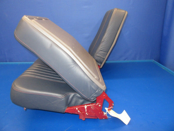 Cessna R182 Rear Seat Gray Leather w/ Red Stitching Reclines (0917-96)