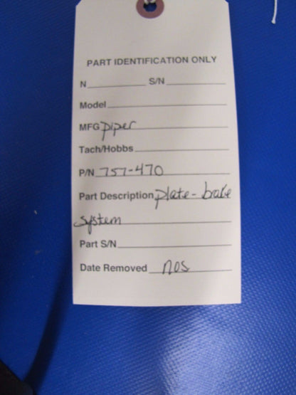 Cleveland / Piper Brake Torque Plate P/N 757-470 & 075-11100 NOS (0317-147)