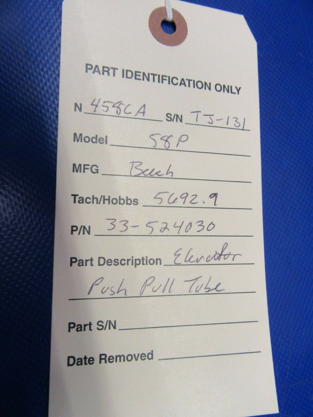 Beech Baron 58P Elevator Push-Pull Tube Assembly P/N 33-524030 (0320-244)