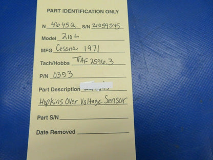Hopkins Over Voltage Sensor P/N 0353 30 Day Warranty (0720-505)