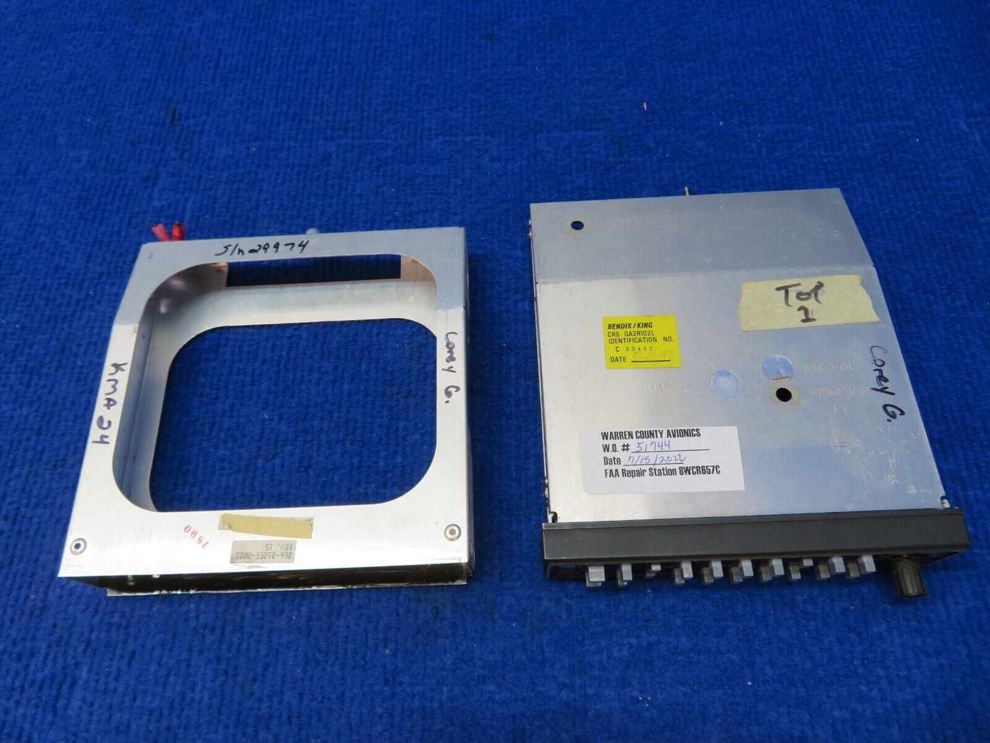 Bendix King KMA24 Marker Beacon Receiver Rack P/N 066-1055-03 w/ 8130 (0822-425)