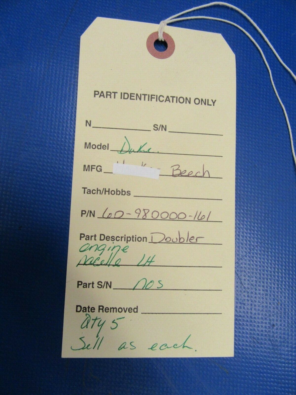 Beech Duke Doubler Engine Nacelle LH P/N 60-980000-161 NOS (0519-120)