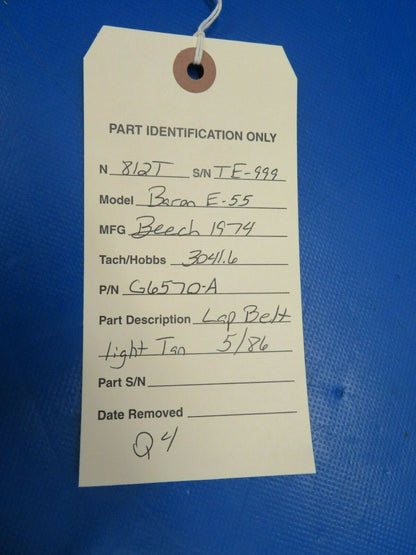 Beech Baron E-55 Lap Seat Belt P/N G6570A (0120-184)