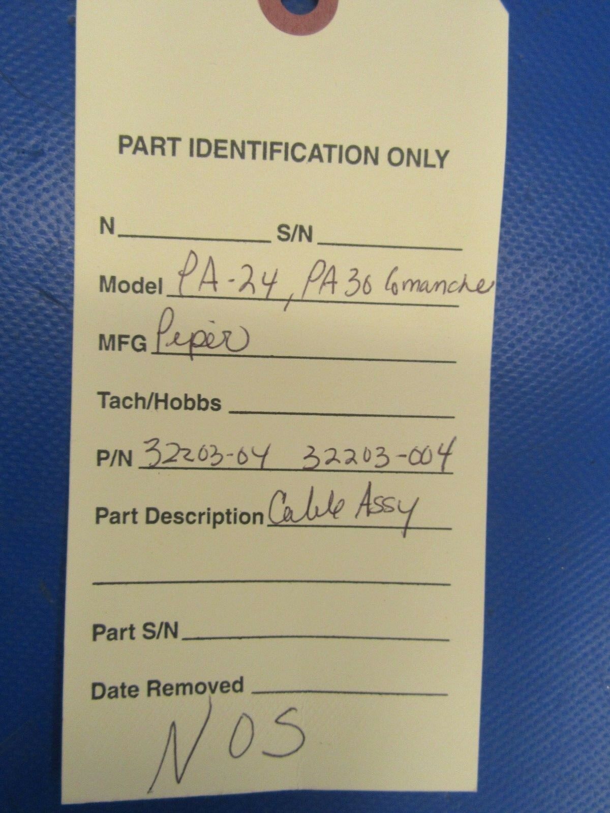 Piper PA-24, PA-30 Comanche Cable Assy P/N 32203-04, 32203-004 NOS (1218-234)