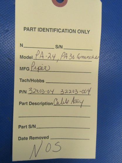 Piper PA-24, PA-30 Comanche Cable Assy P/N 32203-04, 32203-004 NOS (1218-234)