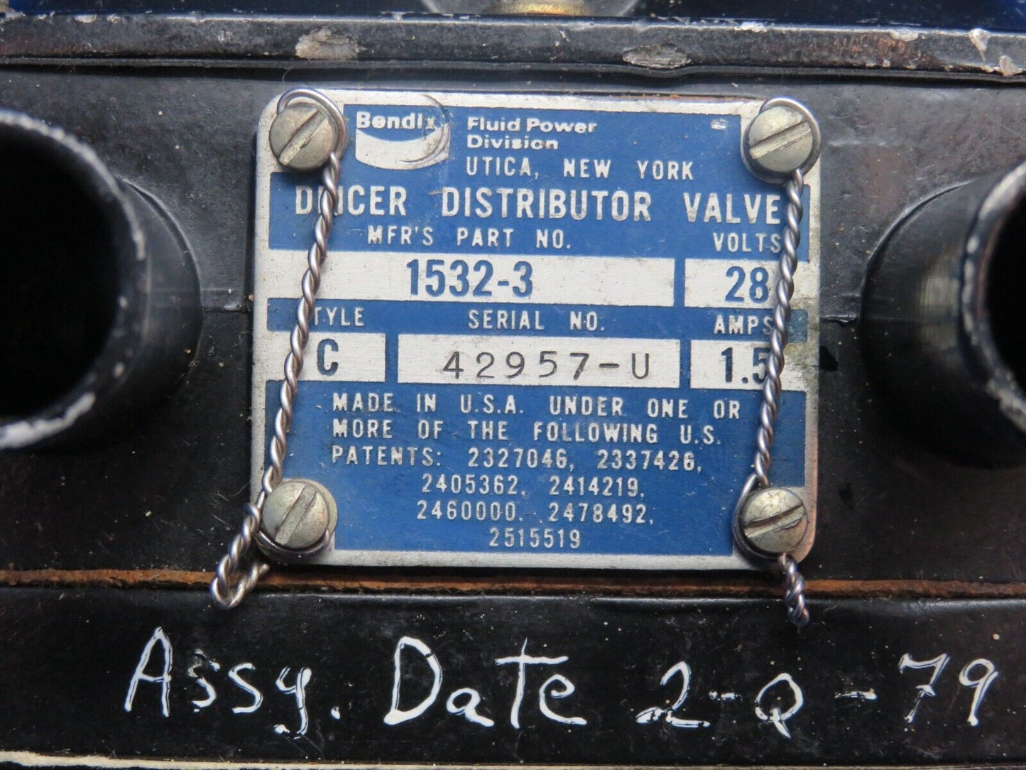 Bendix De-Ice Distributer 28V P/N 1532-3 CORE (0124-1120)