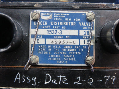 Bendix De-Ice Distributer 28V P/N 1532-3 CORE (0124-1120)
