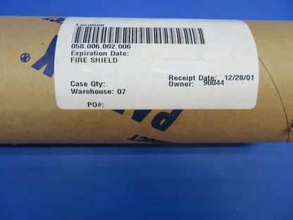 Beech Fire Sleeve P/N 50-980108-3 NOS (1022-337)