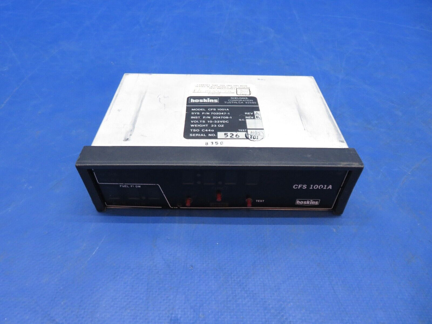 Hoskins CFS1001A Fuel Flow Indicator 10-32v P/N 702047-1 CORE / PARTS (0923-501)