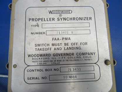 Cessna 310 / T310Q Woodward Propeller Synchronizer P/N 213421B (0519-481)