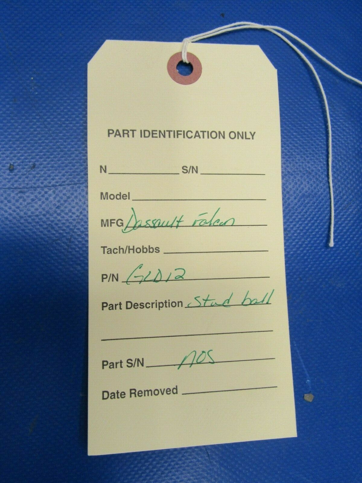 Dassault Falcon Stud Ball P/N GLD12 NOS (0419-174)