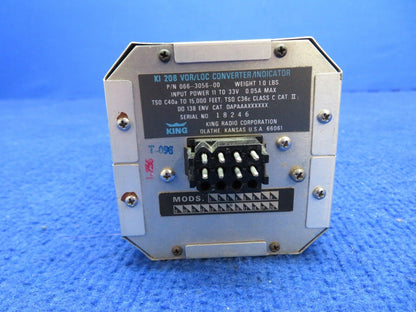 King KI 208 VOR / LOC Converter / Indicator w/ 8130 P/N 066-3056-00 (0622-839)