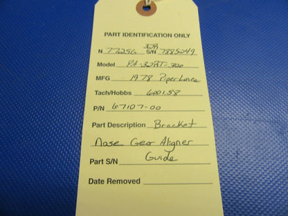Piper PA-32RT Bracket Nose Gear Aligner Guide P/N 67107-00, 67107-000 (0521-568