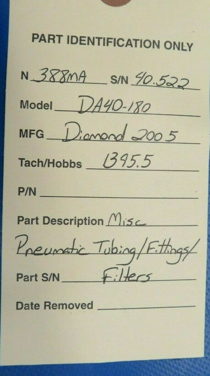Diamond DA40-180 Pneumatic Tubing / Fittings / Filters (0220-119)