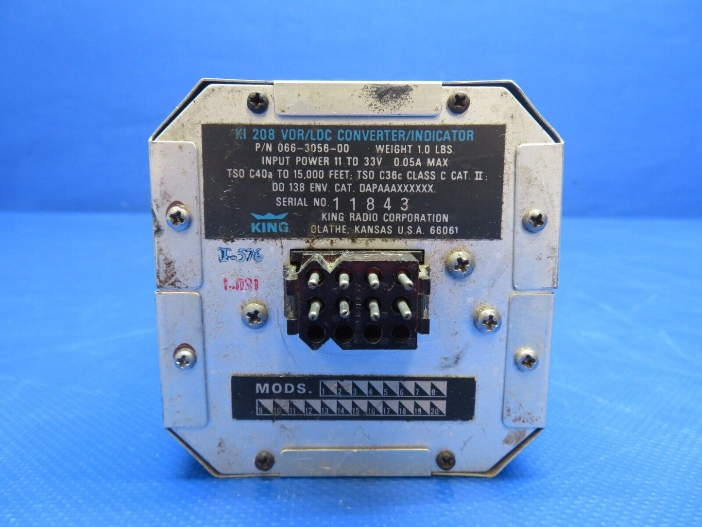 King KI208 VOR/LOC Converter/Ind. 11/33V P/N 066-3056-00 WARRANTY (0324-1737)