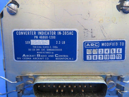 ARC Converter Indicator Mods 1 & 2 P/N 46860-1200, IN 385AC (1022-734)