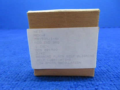 Rod End P/N M81935/1-4K NOS (0622-785)