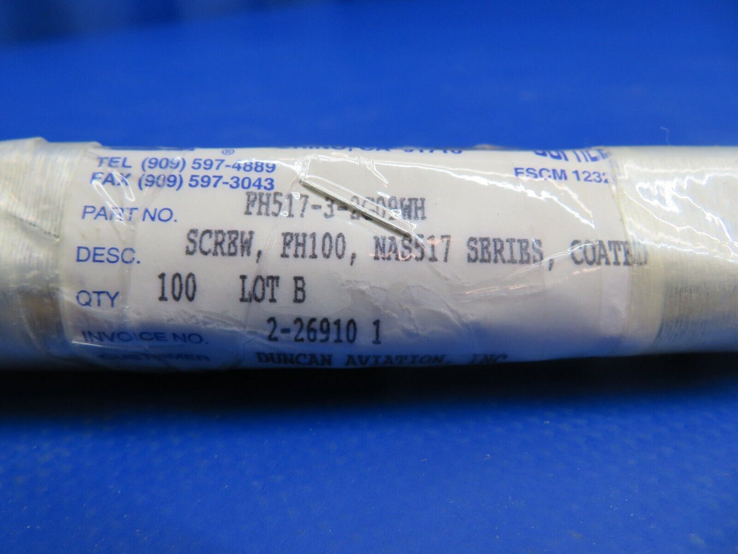 White Coated Machine Screw P/N NAS517-3-2 LOT OF 1000 NOS (1022-513)