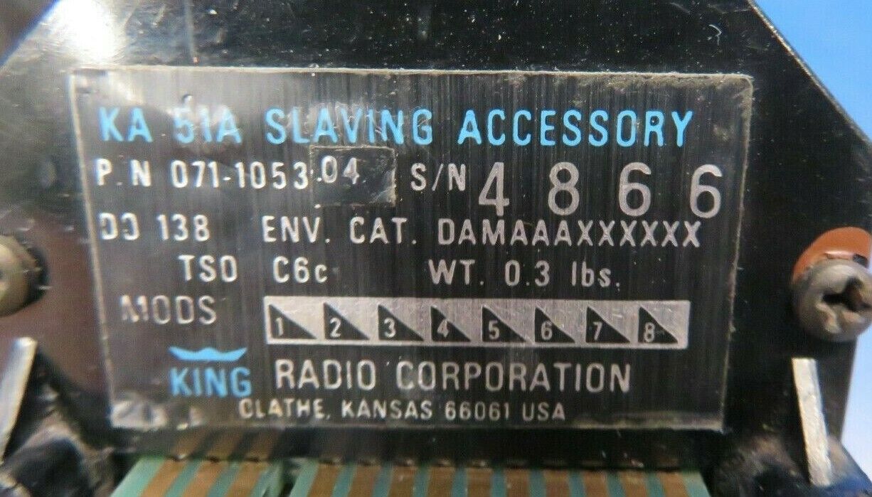 Beech Baron 95-B55 King KA 51A Slaving Accessory 071-1053-04 (0120-70)