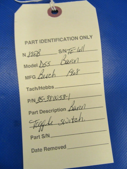 Beech Baron Toggle Switch P/N 35-380053-1 (1217-135)