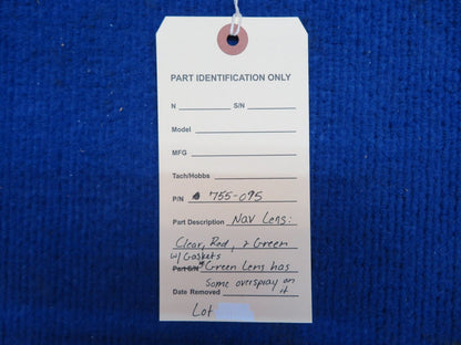 Nav Lens: Clear, Red & Green w/ Gaskets P/N 755-075 LOT (0822-578)