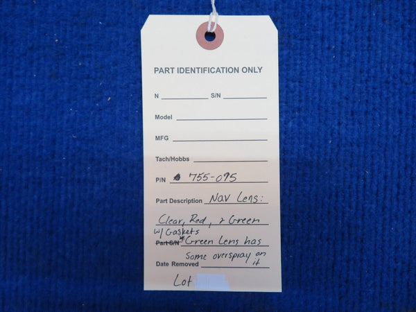 Nav Lens: Clear, Red & Green w/ Gaskets P/N 755-075 LOT (0822-578)