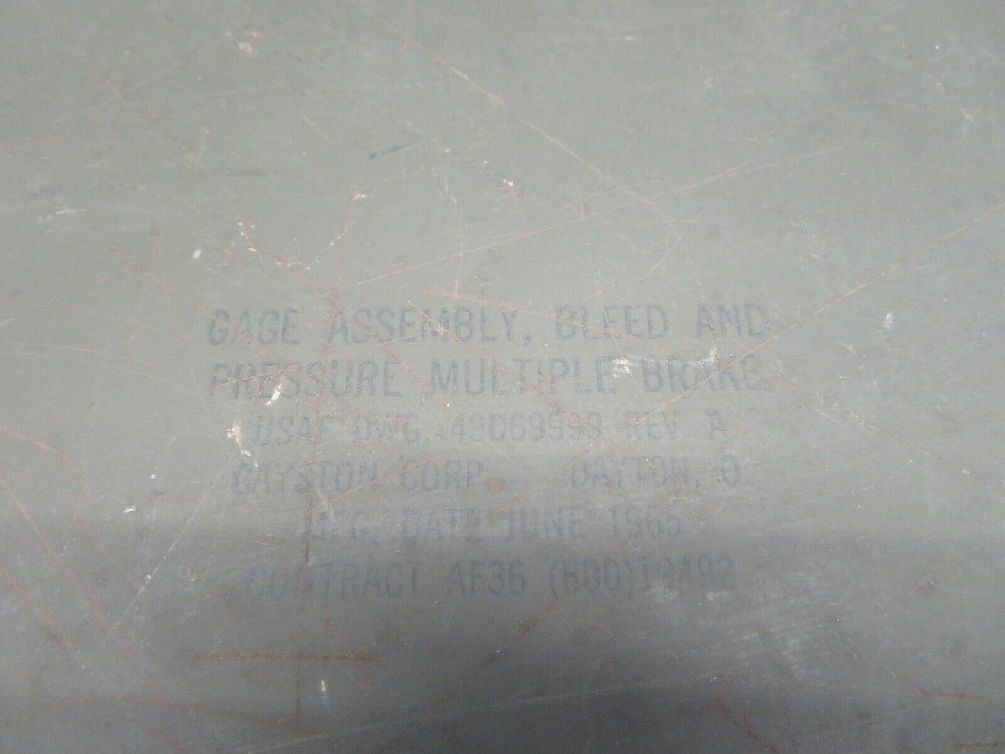 Gayston Bleed & Pressure Gauge Model 1366 MFG June 1965 (0720-892)