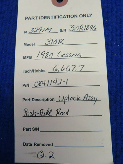 Cessna 310 /  310R Uplock Assembly Push-Pull Rod P/N 0841142-1 (0422-361)