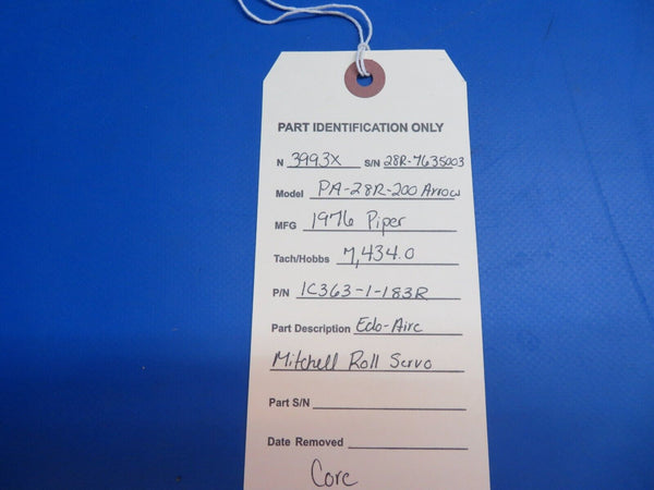 Piper PA-28R-200 Arrow Mitchell Roll Servo CORE P/N 1C363-1-183R (1022-707)