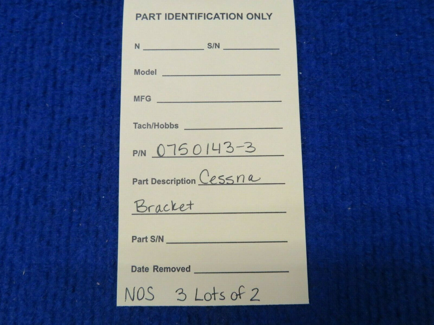 Cessna Bracket P/N 0750143-3 LOT OF 2 NOS (0522-81)