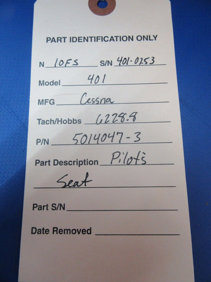 Cessna 401 Pilot Seat P/N 5014047-3 (0523-09)