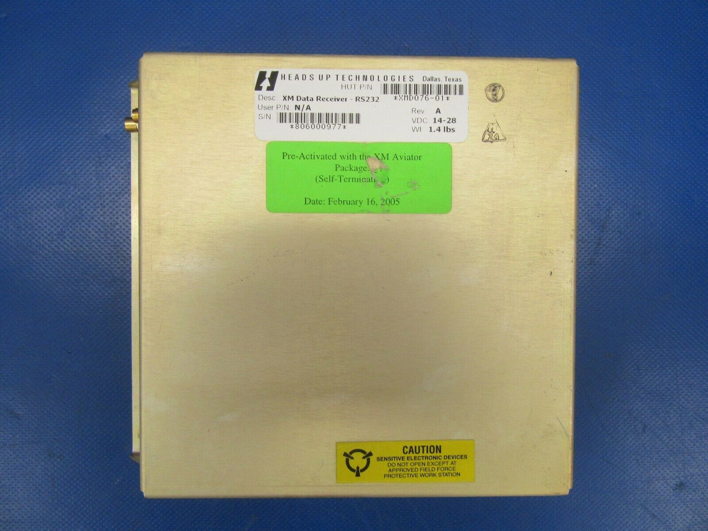 Heads Up Technologies RS232 XM Data Receiver XMD076-01 14V / 28V (1119-40)