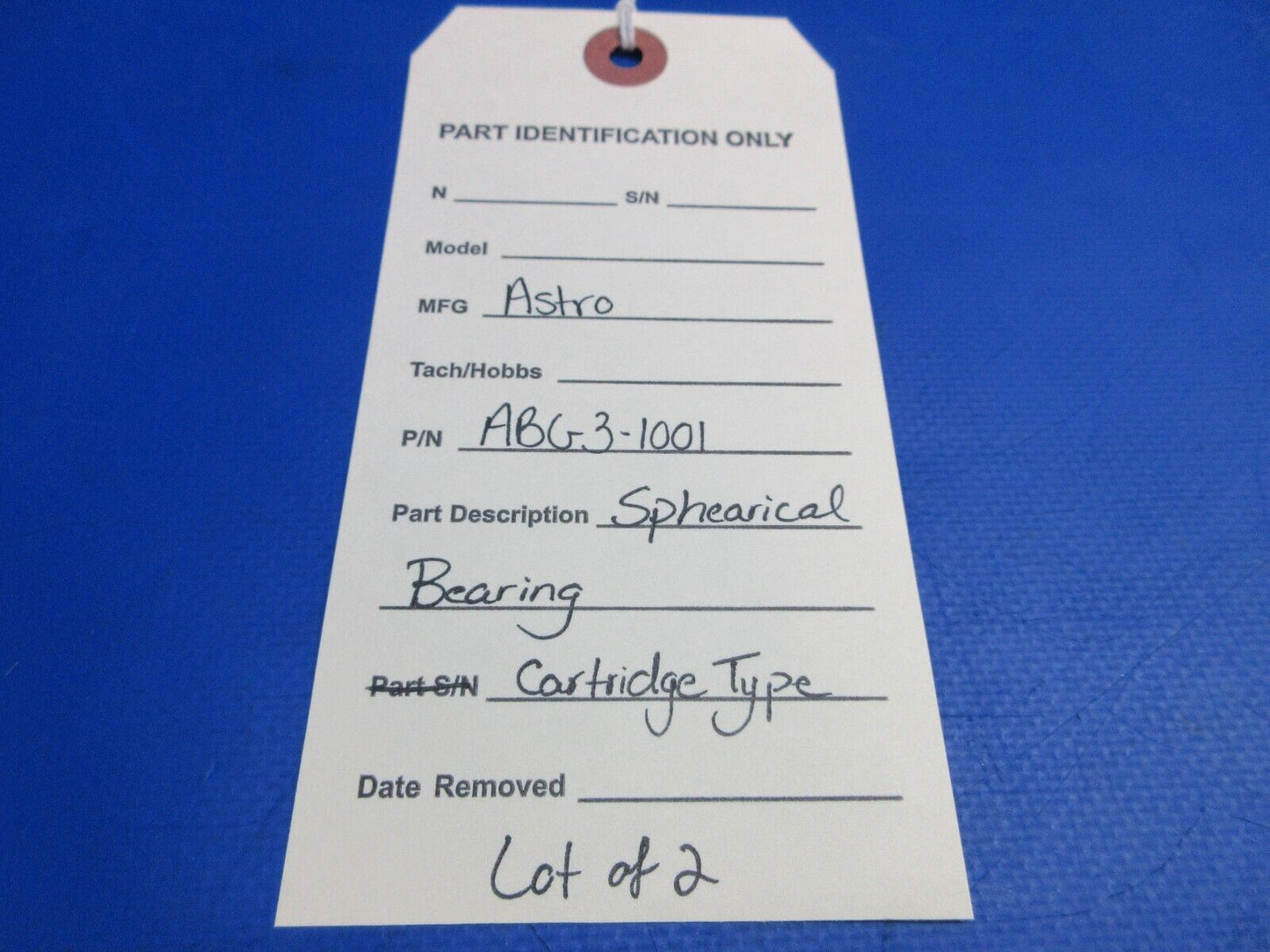 Astro Spherical Bearing Cartridge Type LOT OF 2 P/N ABG3-1001 (0523-428)