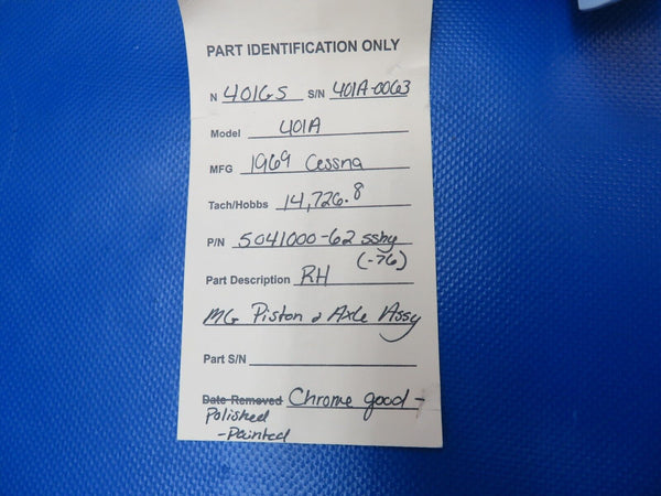Cessna 401 / 401A RH Main Gear Piston & Axle Assy P/N 5041000-62 (0224-1413)