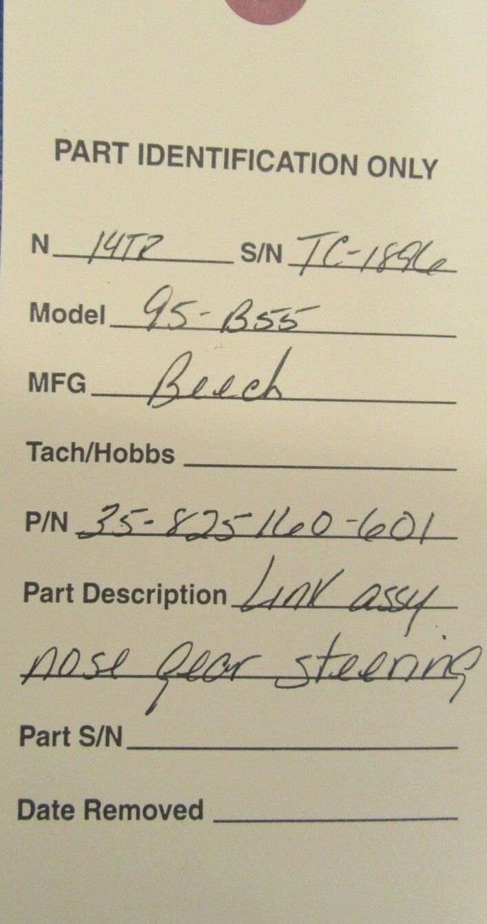 Beech Baron 95-B55 Link Assy Nose Gear Steering P/N 35-825160-601 (1018-310)