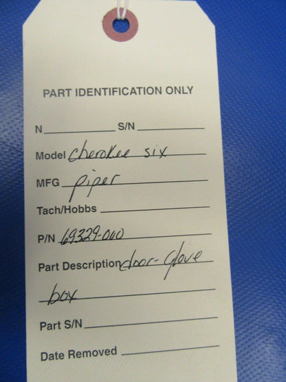 Piper Cherokee Six Glove Box Door Black Metal P/N 69329-000 (0518-41)