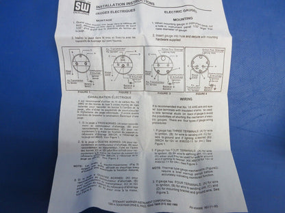Stewart Warner Fuel Level Indicator 12V P/N 284M, 823835 NOS (0523-577)