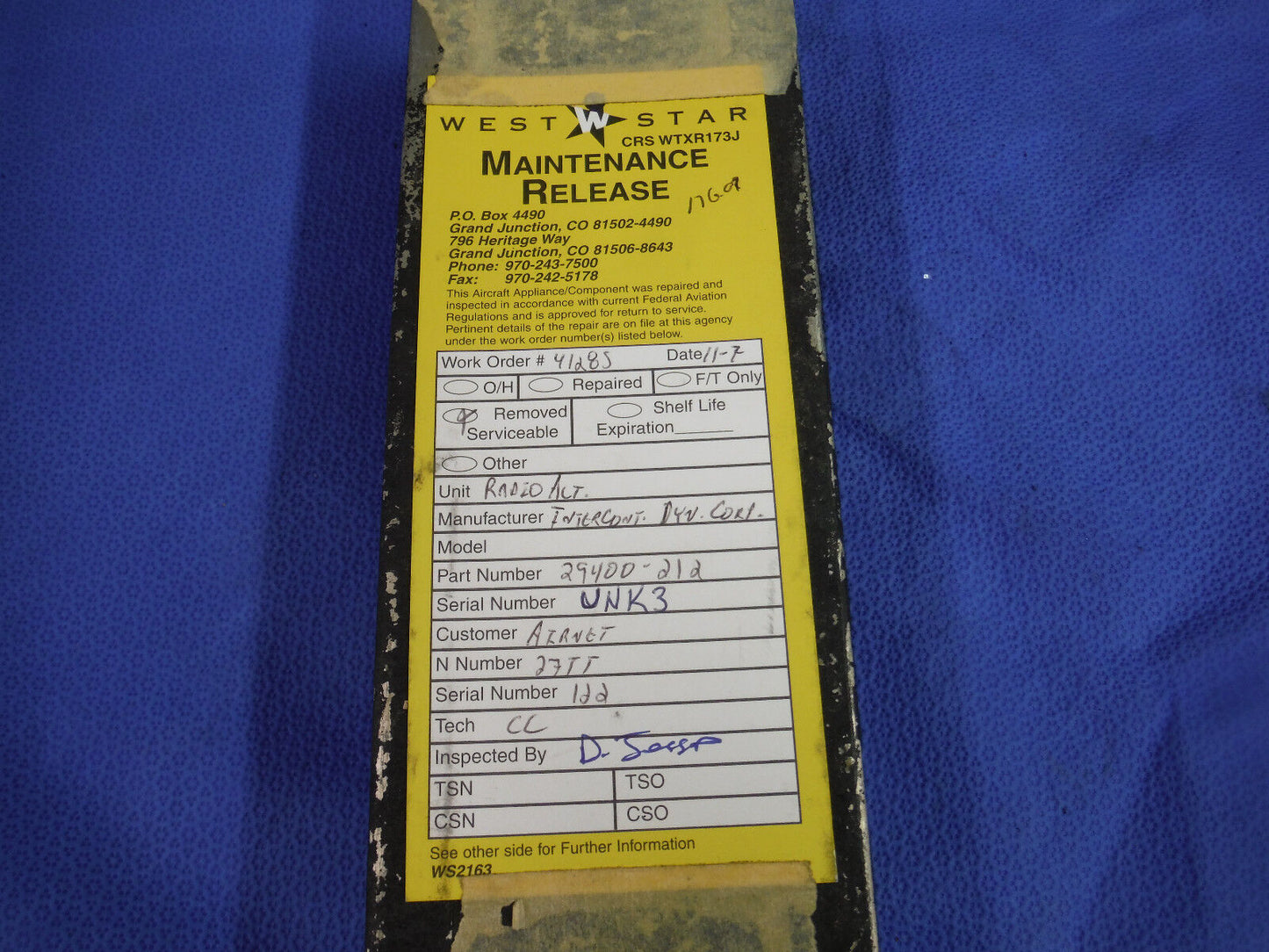 IDC Radio Altimeter Converter w/V.T.A. P/N 29400-212  (1015-222)