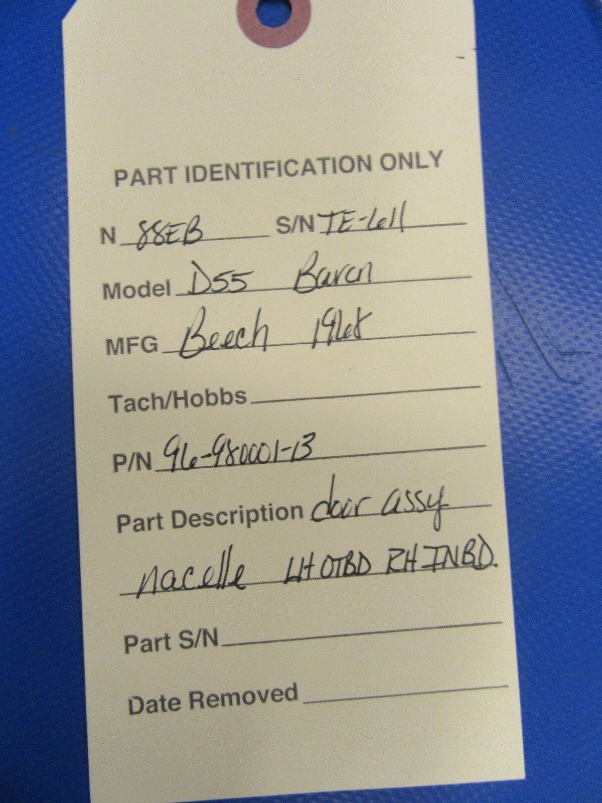 Beech D55 Door Assy Nacelle LH OTBD RH INBD P/N 96-980001-13