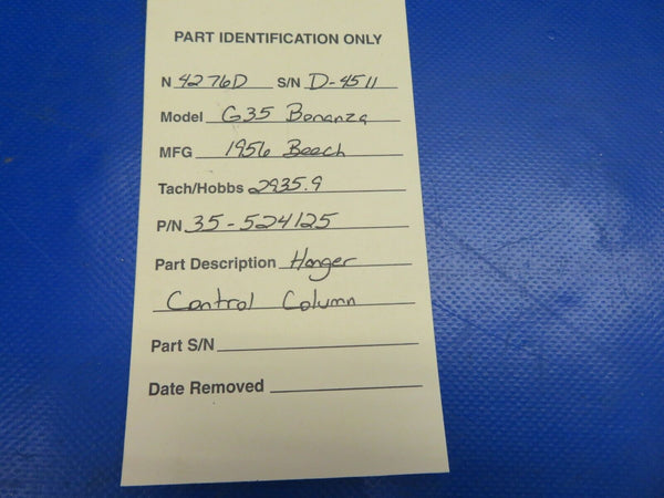 Beech G35 Bonanza Hangar Control Column P/N 35-524125 (0620-488)