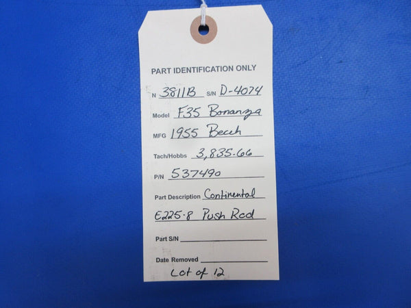 Continental E-Series Push Rod P/N 537490 LOT OF 12 (0723-279)