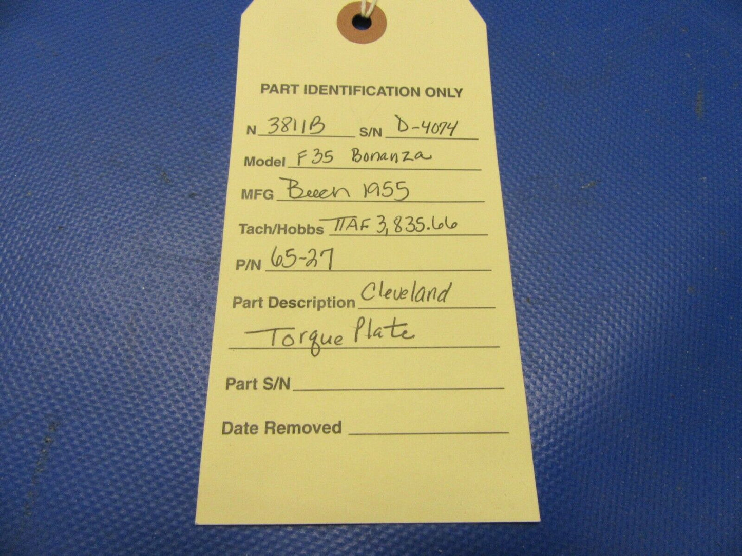 Beech F35 Cleveland Torque Plate P/N 65-27 (1021-557)
