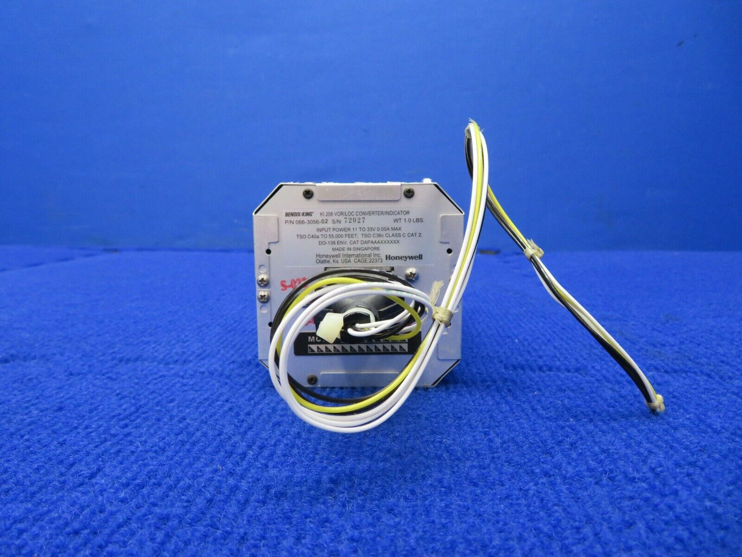 Bendix King KI208 VOR/LOC Converter Indicator w/ 8130 P/N 066-3056-02 (1221-22)