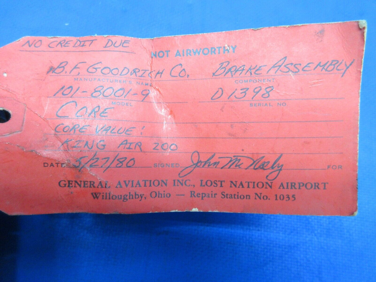 King Air B.F Goodrich Brake Assy P/N 50-300010-119 CORE (1023-1039)