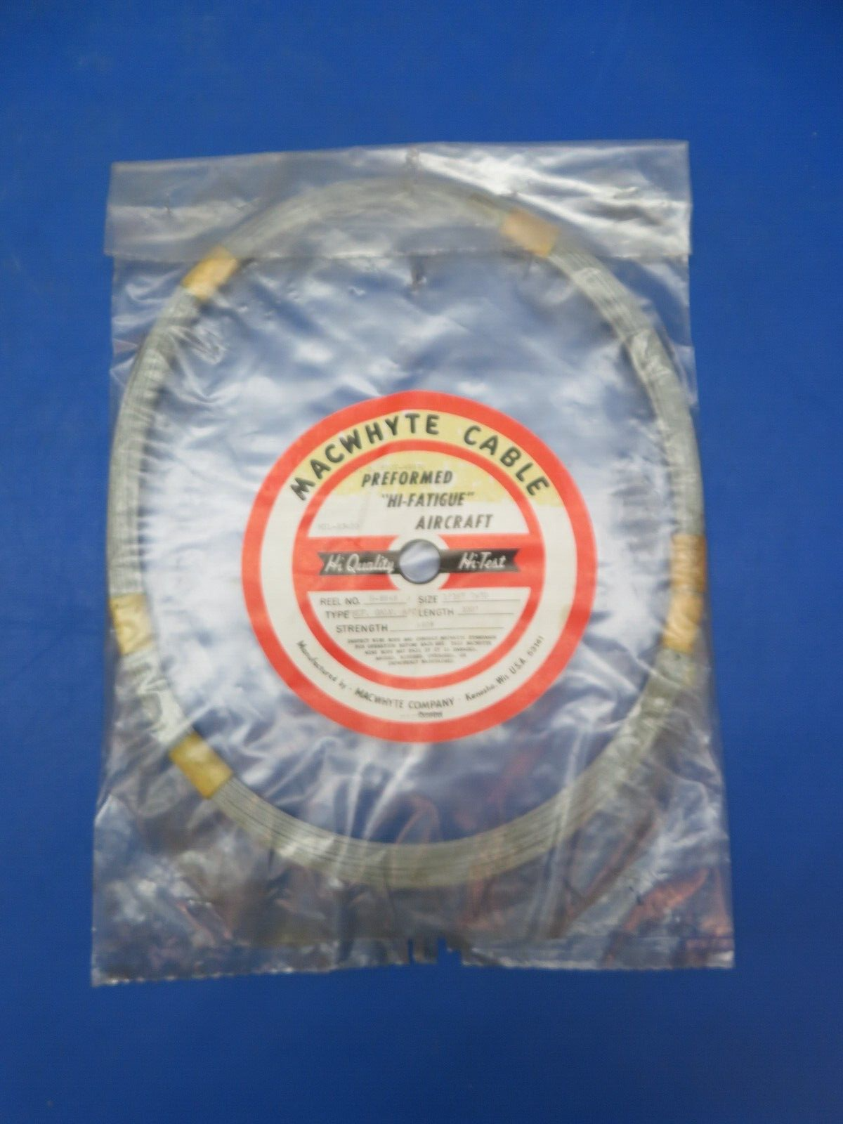 1/16" 7x7 Aircraft Control Cable MIL-83420 / 100' length NOS (0923-656)